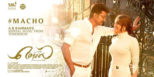 Joseph Vijay and Kajal Aggarwal in Mersal (2017)