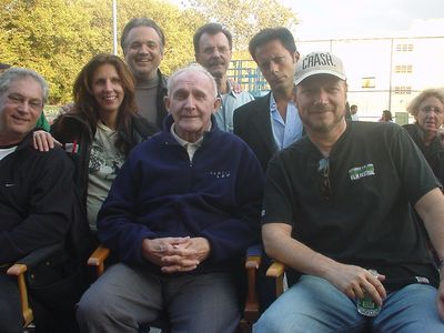 Mark Harris, Dana Maksimovich, Glenn Taranto, Ted Haggis, Larry Becsey. Allan Steele, Paul Haggis on the set of THE BLAC