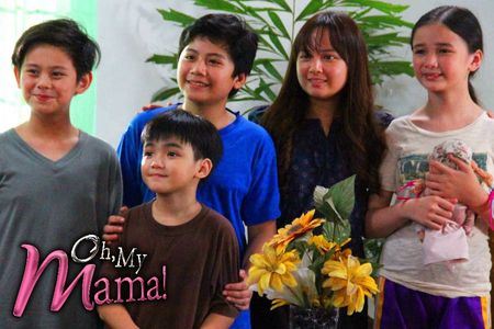 Jhiz Deocareza, David Remo, Bryce Eusebio, Inah de Belen, and Sofia Pablo in Oh, My Mama! (2016)