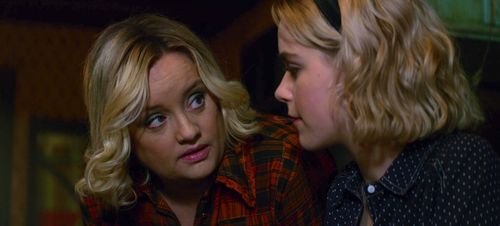 Lucy Davis and Kiernan Shipka in Chilling Adventures of Sabrina (2018)