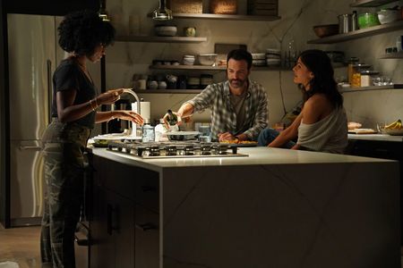 Reid Scott, Alexandra Daddario, and Kirby Howell-Baptiste in Why Women Kill: I'd Like to Kill Ya, But I Just Washed My H