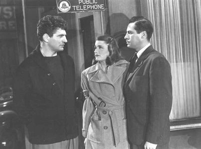 Nancy Guild, John Hodiak, and Lou Nova in Somewhere in the Night (1946)