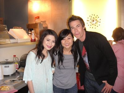 in the green room of iCarly with Jerry Trainer