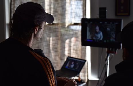 Producer Mark Heidelberger on the set of feature film 