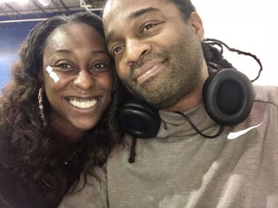 Rachelle Neal and Director Jeff Bryd on set of Black Lightning