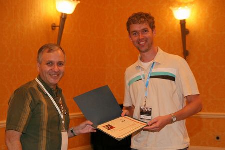 Writer/Director Dan Hannon receiving the 2010 Directorial Discovery Grand Prize Award for 