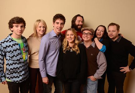 (L-R) Actors Alex Shaffer, Mamie Gummer, David Lambert, Kristen Bell, Martin Starr, Paulie Litt, writer/director Liz W. 