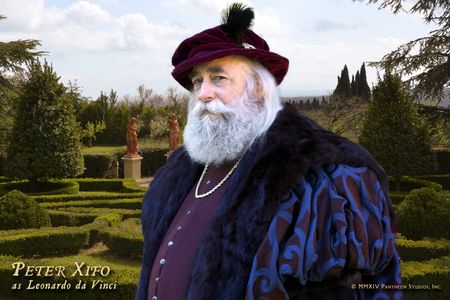 Peter Xifo as Leonardo da Vinci in Pantheon Studios docudrama, 