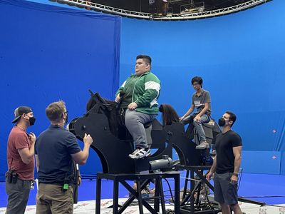 bts of Jovan & Ian on set of Shazam! Fury Of The Gods with assistance from Stunts Unlimited.