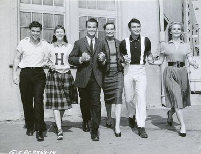 Tuesday Weld, Warren Berlinger, Michael Callan, Dick Clark, Victoria Shaw, and Roberta Shore in Because They're Young (1