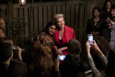 Emma Thompson, Doris McCarthy, Mindy Kaling, and Samantha Kelly in Late Night (2019)