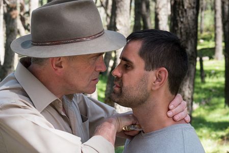 On set (The Protectors) left actor Nick Buckland, right Stinga T