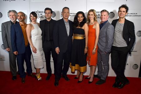 Cast of 'A Hologram for the King': Tom Hank, Sarita Choudhury, Alexander Black, Christy Meyer, David Menkin, Megan Maczk