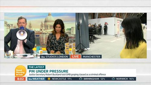 Piers Morgan, Susanna Reid, Boris Johnson, Dan Walker, and Ranvir Singh in Good Morning Britain: Episode dated 1 October