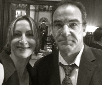 Judi Beecher and Mandy Patankin on the set of Boston Public