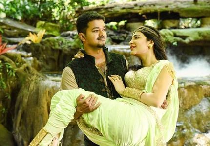 Joseph Vijay and Shruti Haasan in Puli (2015)