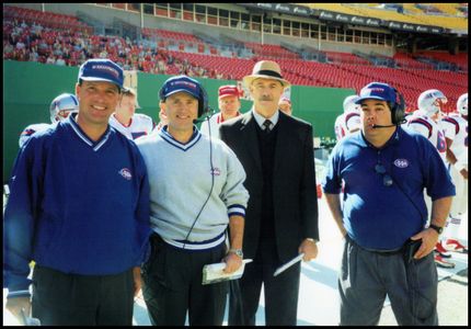 Coaching staff, on the set of 