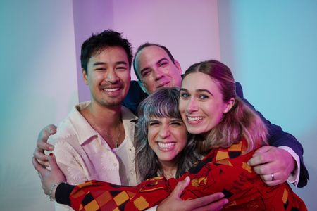 Jordan Rodrigues, Beth May, Ashly Burch, and Matthew Arnold at an event for We're All Gonna Die (2024)