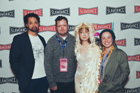 Wendy McColm, William Gabriel Grier, and Cooper Oznowicz at an event for Birds without Feathers (2018)