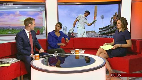 Sally Nugent, Alastair Cook, Naga Munchetty, and Dan Walker in Breakfast (2000)