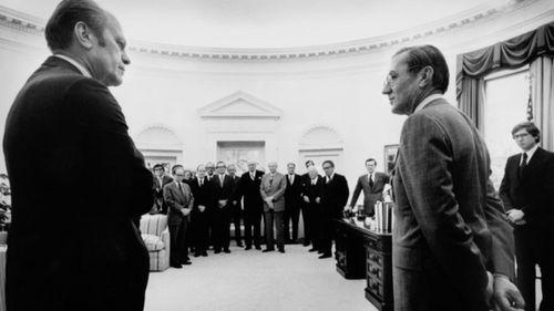 Gerald Ford and William Colby in The Man Nobody Knew: In Search of My Father, CIA Spymaster William Colby (2011)