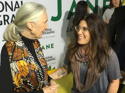 Jane Goodall and Rebecca Corry