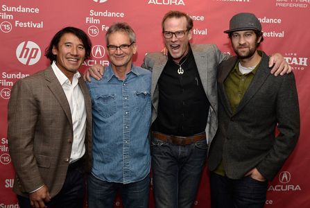 Conrad Anker, Jon Krakauer, Renan Ozturk, and Jimmy Chin at an event for Meru (2015)