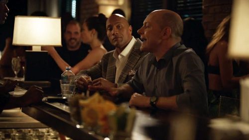 Still of Kourtney Brown, Dwayne Johnson and Rob Corddry in Ballers (2015)