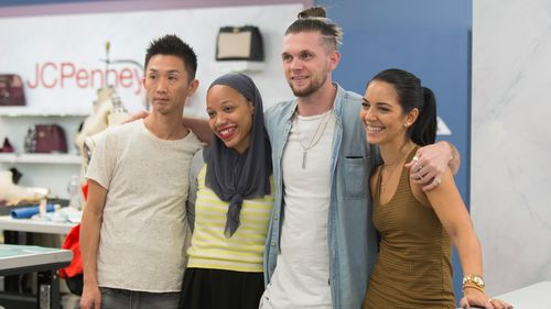 Ayana Ife, Margarita Alvarez, Brandon Kee, and Kentaro Kameyama in Project Runway (2004)