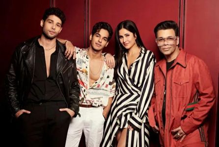 Karan Johar, Katrina Kaif, and Ishaan Khattar in Koffee with Karan: Episode #7.10 (2022)