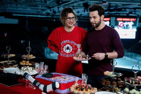 Skylar Astin and Inga Schlingmann in So Help Me Todd (2022)