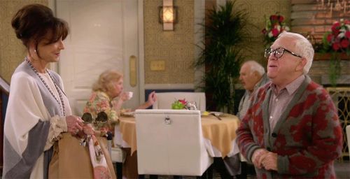 As Edie with Leslie Jordan on The Cool Kids