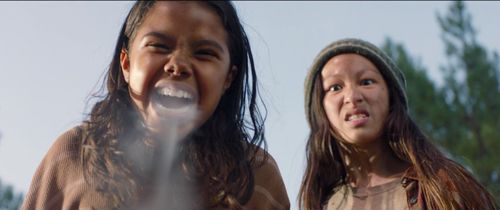 Alison Fernandez and Emma Teo in Logan (2017)