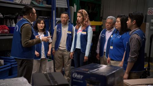 Kaliko Kauahi, Nichole Sakura, Nico Santos, and Jon Miyahara in Superstore (2015)