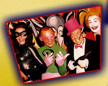 Cesar Romero, Frank Gorshin, Burgess Meredith, and Lee Meriwether in Batman (1966)