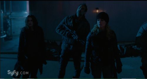 Emily Hampshire, Amanda Schull, and Todd Stashwick in 12 Monkeys (2015)