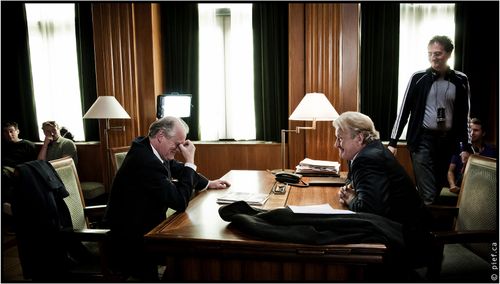 Still of The Heineken Kidnapping. Genio de Groot, Rutger Hauer and director Maarten Treurniet.