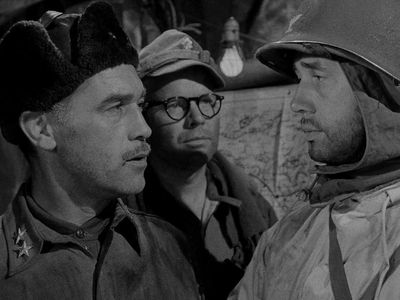 Robert Stevenson, Stuart Randall, and John Drexel in Fixed Bayonets! (1951)