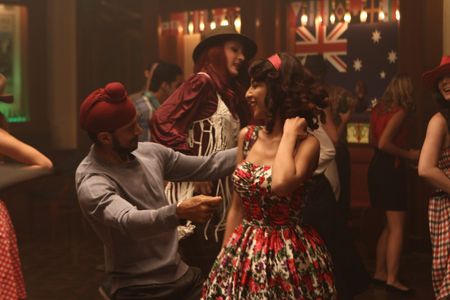 Farhan Akhtar and Meesha Shafi in Bhaag Milkha Bhaag (2013)