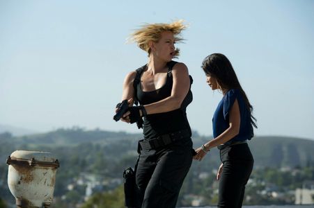 Still of Zoe Bell and Tiffany Panhilason in Mercenaries.