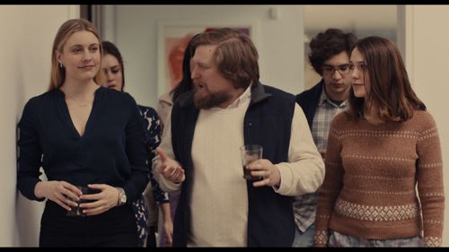 Cindy Cheung, Heather Lind, Greta Gerwig, Michael Chernus, Matthew Shear, and Lola Kirke in Mistress America (2015)