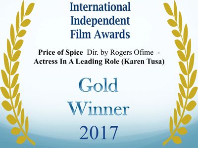 Won Gold in Los Angeles at the International Independent Film Awards for the Role of Jackie in the TV Pilot Price of Spi