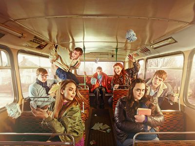 Jordan Murphy, Darren Evans, Nico Mirallegro, Jodie Comer, Ciara Baxendale, Dan Cohen, and Sharon Rooney in My Mad Fat D