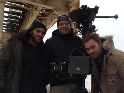 #ChicagoPD under the El. Gabriel Ellis, DP/Steadicam Op/Cam Op Will Eichler, and Patrick Flueger. Snow day!