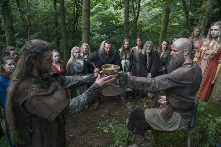 Adam Copeland, Kris Holden-Ried, Gustaf Skarsgård, and Leah McNamara in Vikings (2013)