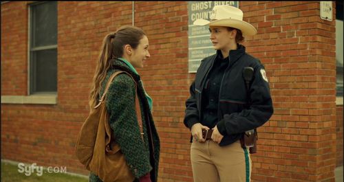 Dominique Provost-Chalkley and Katherine Barrell in Wynonna Earp (2016)