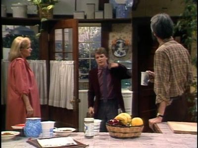 Michael J. Fox, Meredith Baxter, and Michael Gross in Family Ties (1982)