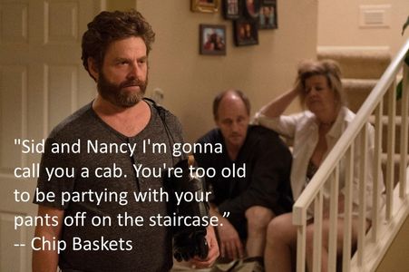 Zach Galifianakis, Bob Golub, and Casey Kramer as Beatrix in BASKETS 