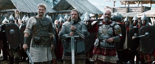 Roman Lutskyi, Oleh Voloschenko, and Oleksandr Komarov in The Stronghold (2017)