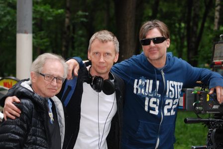 John S. Bartley, Slava N. Jakovleff and Marcus James on the set of Insomnia (Moscow, July 2015)